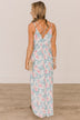 Let The Sunshine In Floral Maxi Dress- Ivory, Blue, & Pink
