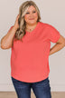 On Your Mind Knit Top- Coral