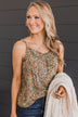 Lost In The Flowers Tank Top- Black & Sage