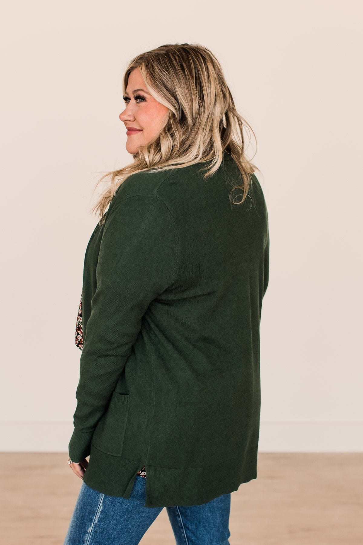 Time To Be Alive Drape Cardigan- Hunter Green
