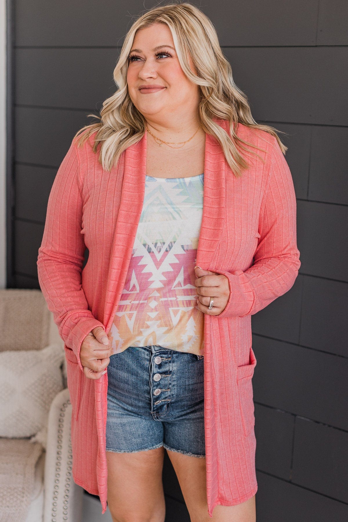 Anything For Love Knit Cardigan- Bubblegum Pink