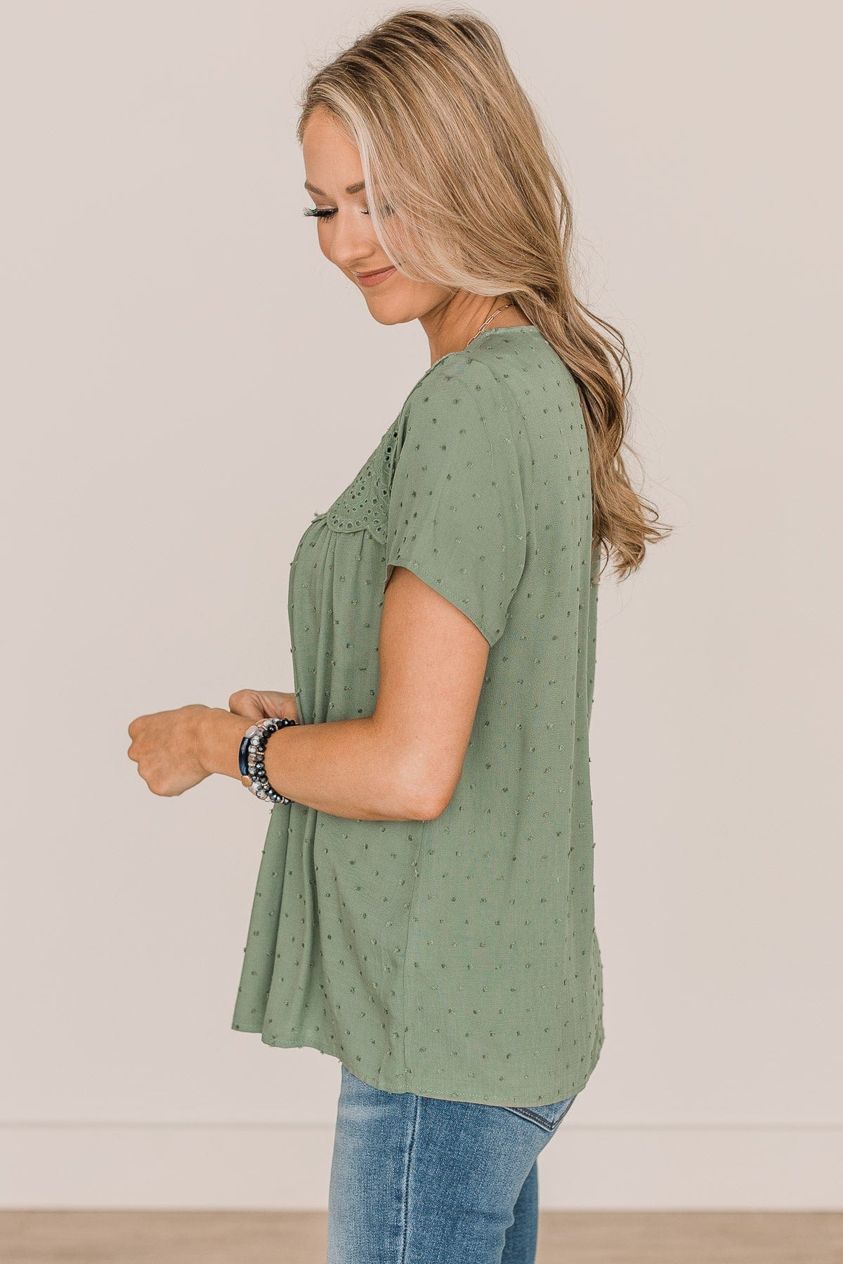 How Can I Resist Babydoll Blouse- Olive