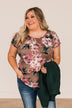 Always On My Mind Floral Top- Mocha