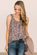 Keep It Up Floral Tank Top- Olive & Dusty Pink