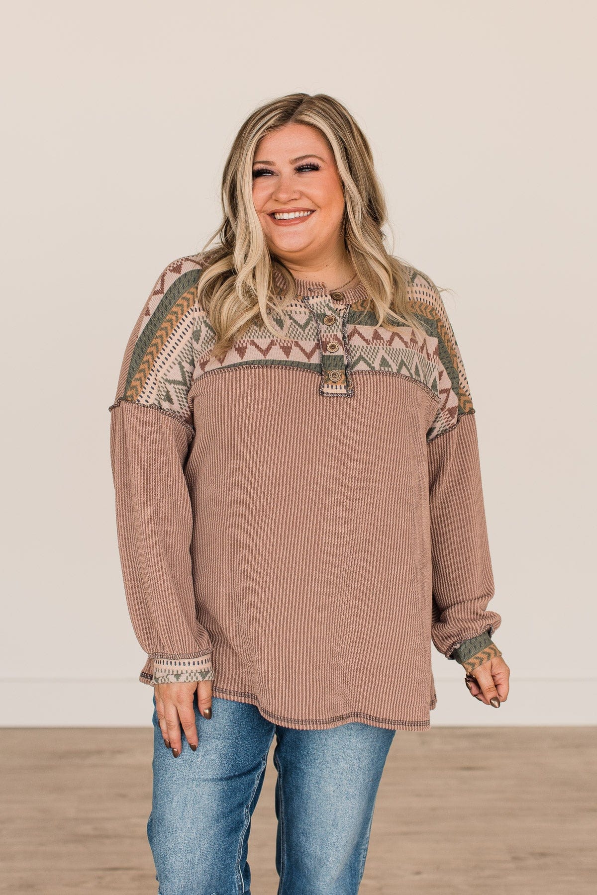 Thinking Out Loud Knit Top- Camel