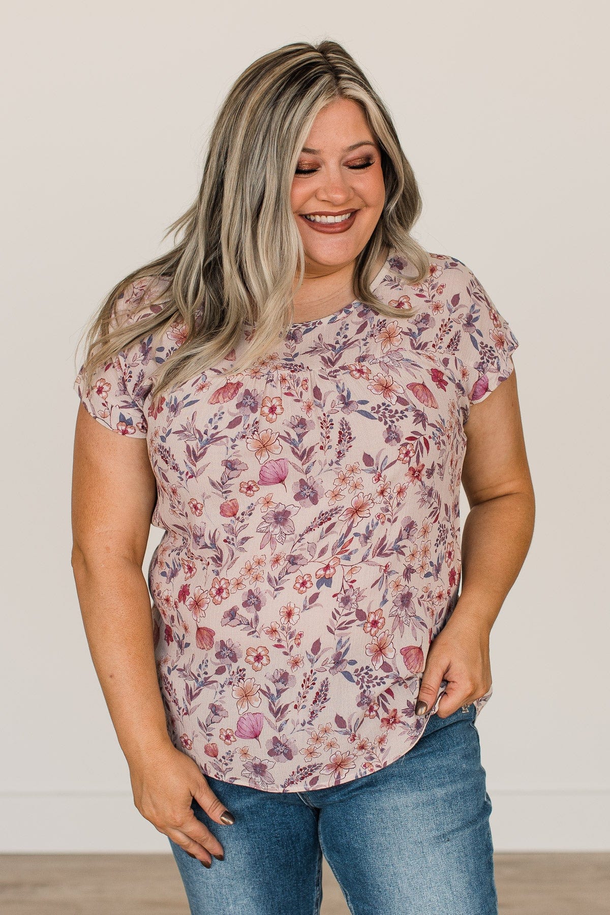 As You Can See Floral Top- Light Pink & Lavender