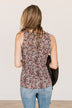 All About You Floral Tank Top- Olive & Dusty Pink