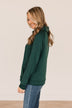Perfectly Content Cowl Neck Top- Hunter Green
