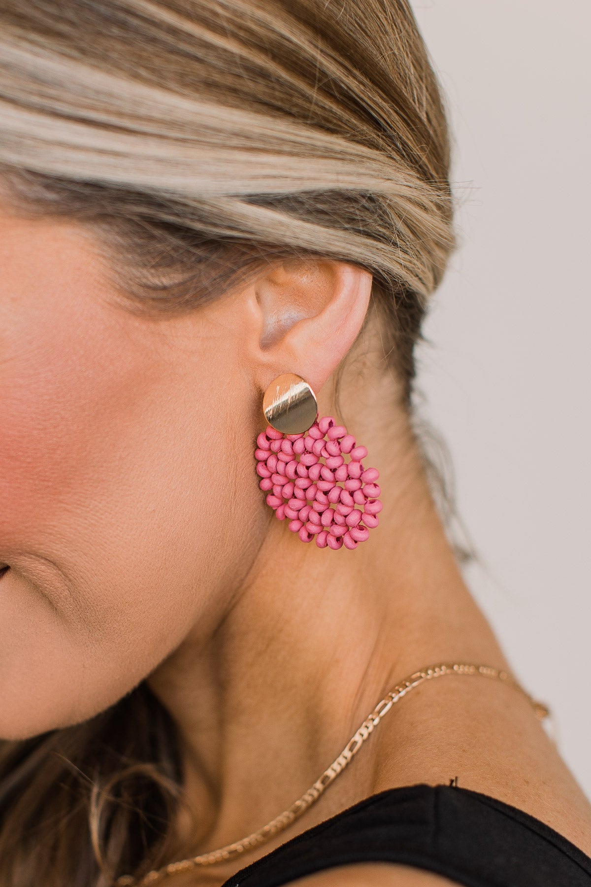 Exceptionally Beautiful Beaded Drop Earrings- Coral