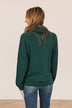 Perfectly Content Cowl Neck Top- Hunter Green