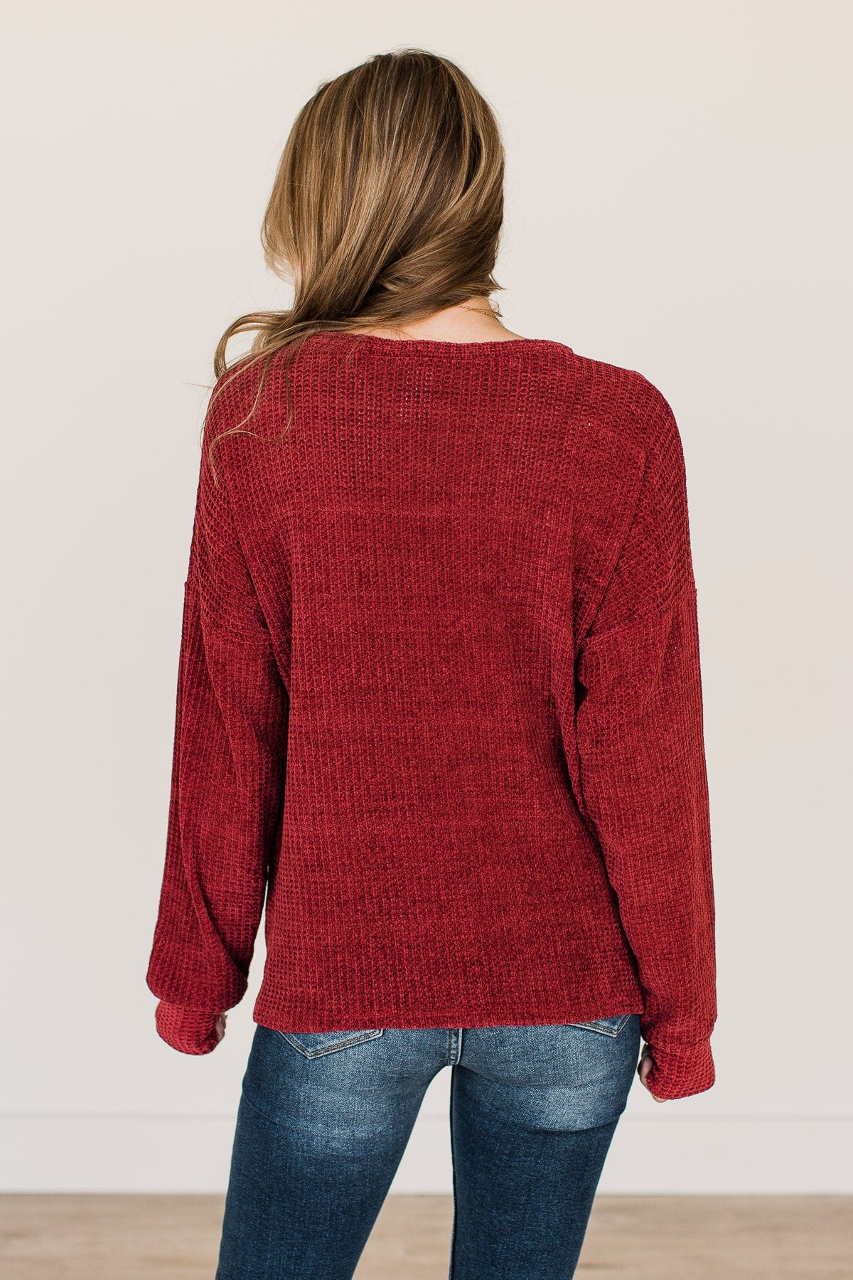 Make Your Move Knit Sweater- Burgundy