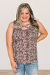 All About You Floral Tank Top- Olive & Dusty Pink