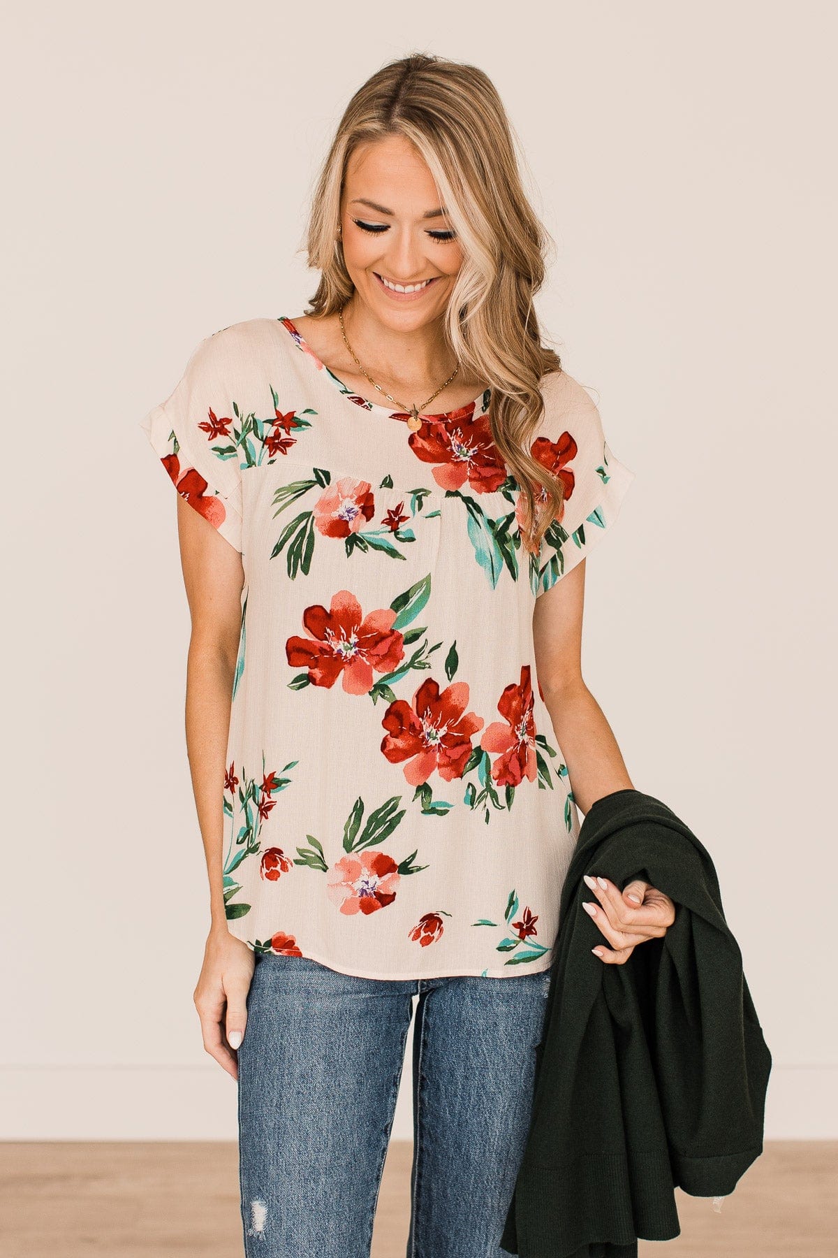 As You Can See Floral Top- Ivory