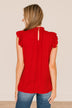 All For Love Ruffle Blouse- Red
