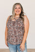 All About You Floral Tank Top- Olive & Dusty Pink