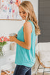 Happiness Achieved Striped Tank Top- Mint Blue