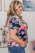 Here For Fun Floral Top- Navy & Pink