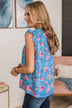 Wander The Town Floral Blouse- Blue & Pink