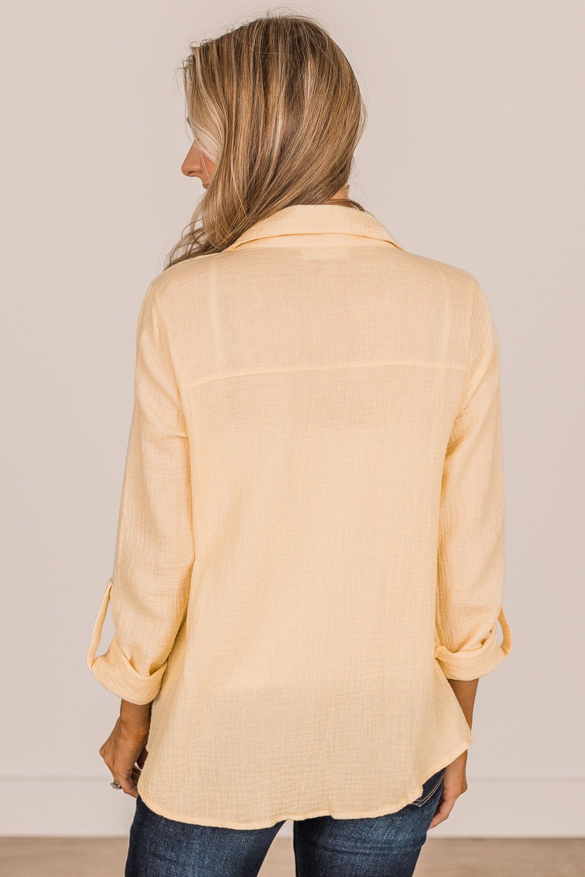 Feeling Your Warmth Button Up Top- Yellow