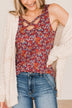 All About You Floral Tank Top- Burgundy