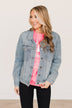 "Farm Fresh Christmas Trees" Graphic Crewneck- Neon Pink