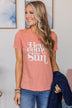 "Here Comes The Sun" Graphic Tee- Peach