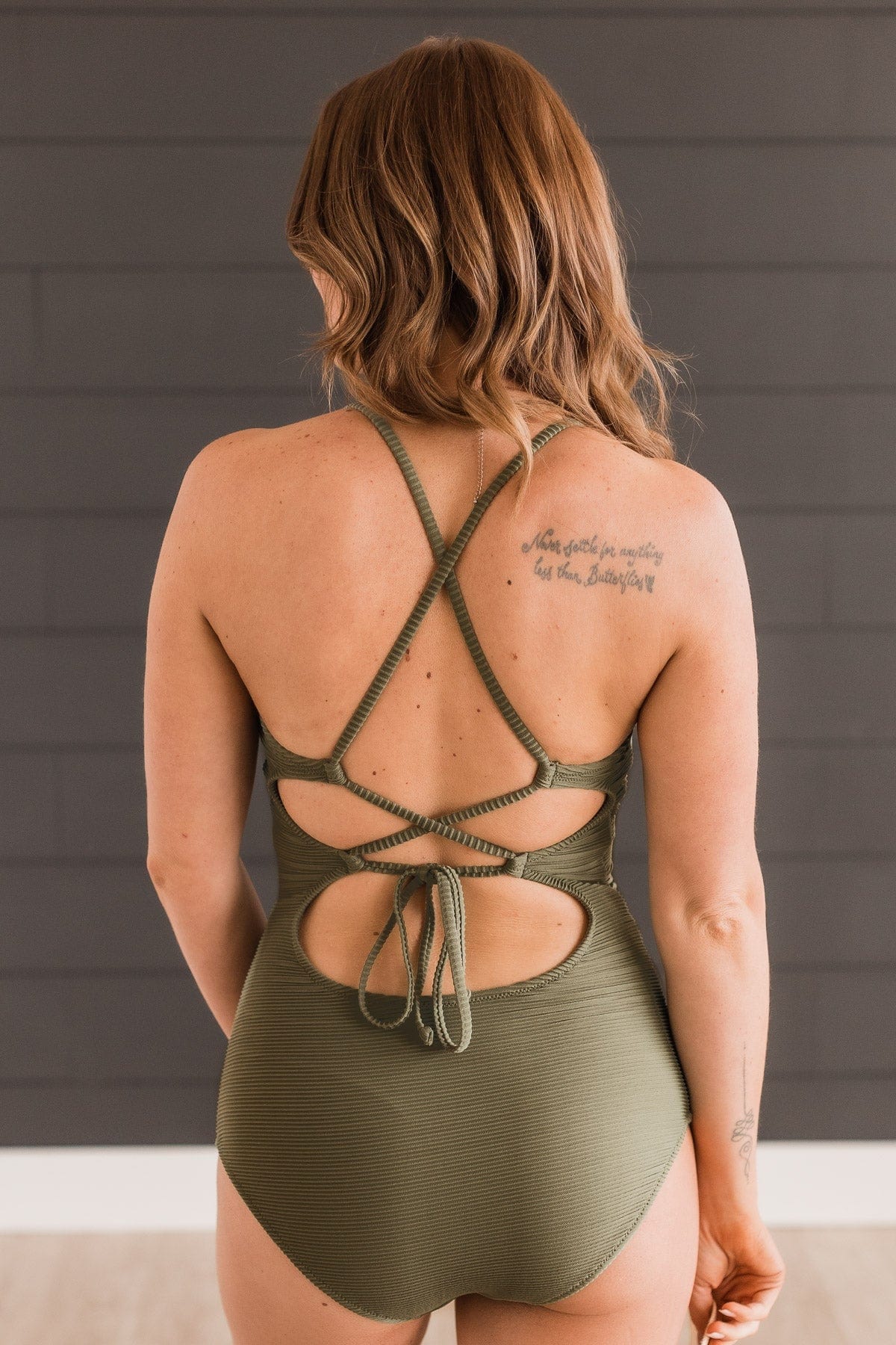 Summer At The Shore One-Piece Swimsuit- Olive