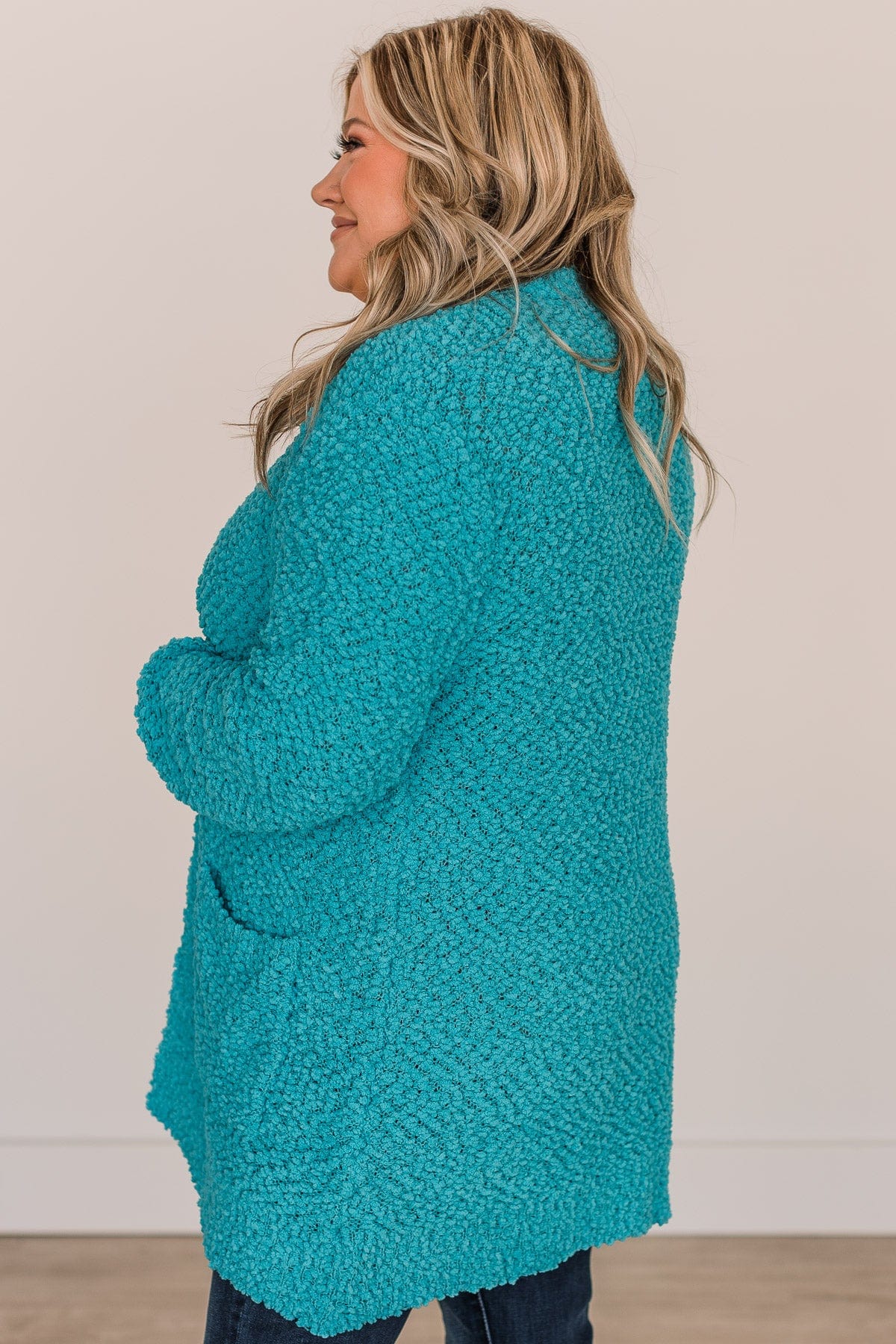 Take Another Look Popcorn Cardigan- Bright Blue