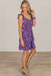 Small Town Romance Floral Dress- Navy & Pink