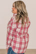 Spring To Mind Plaid Button Top- Pink