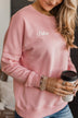 Pulse Embroidered Crew Neck Pullover- Light Pink
