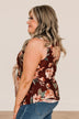 Keep It Up Floral Tank Top- Deep Burgundy