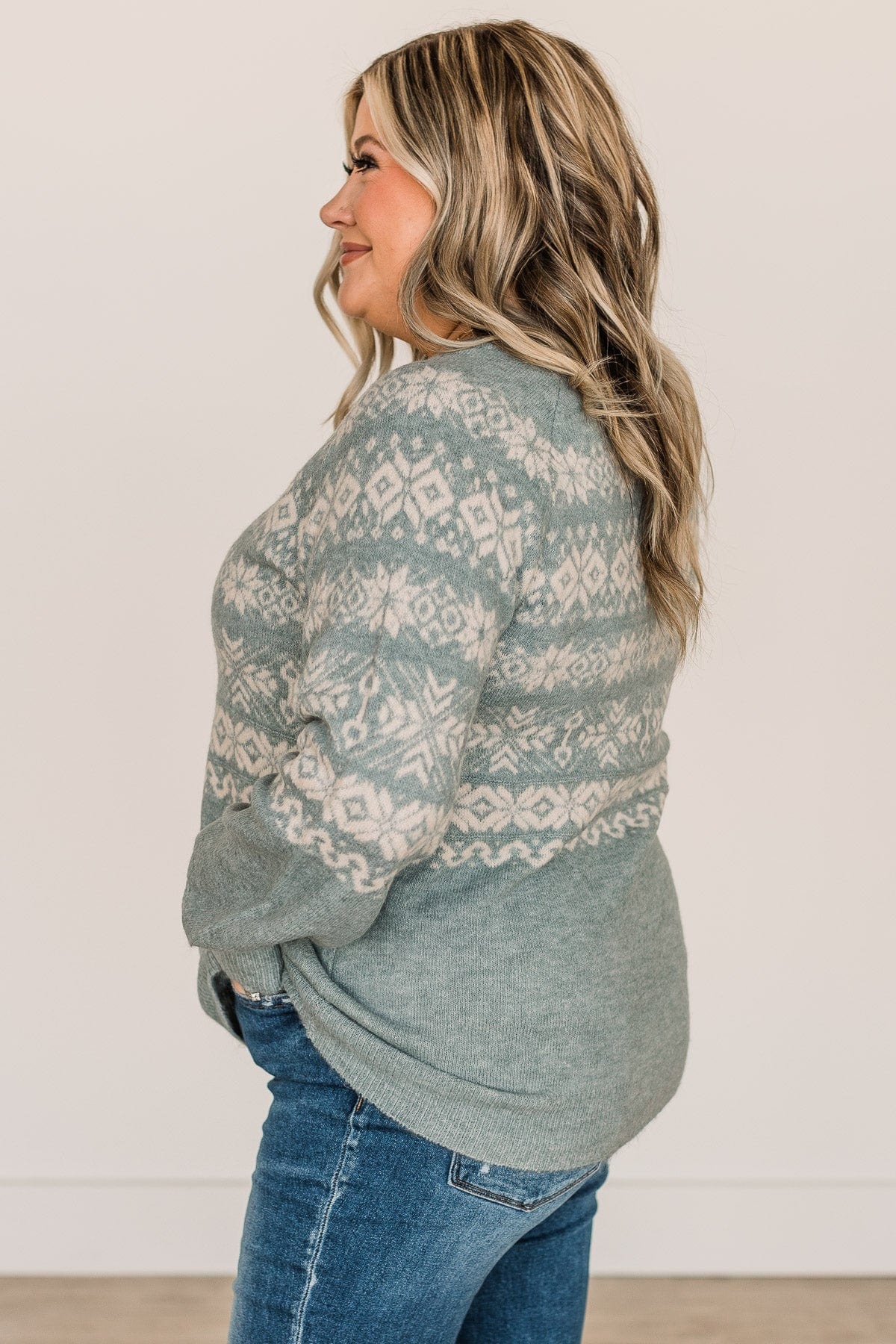Winter Wonders Knit Sweater- Slate Blue
