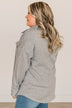 Hooked On Your Love Button Top- Heather Grey