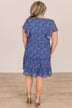 The Night Is Young Floral Dress- Cobalt Blue
