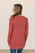 Breaking Free Thermal Knit Top- Brick