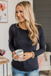 Love Endures Knit Top- Navy