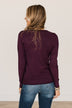 Lost In Your Love Knit Sweater- Eggplant