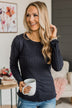 Love Endures Knit Top- Navy