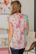 Right Beside You Floral Ruffle Top- Ivory & Pink
