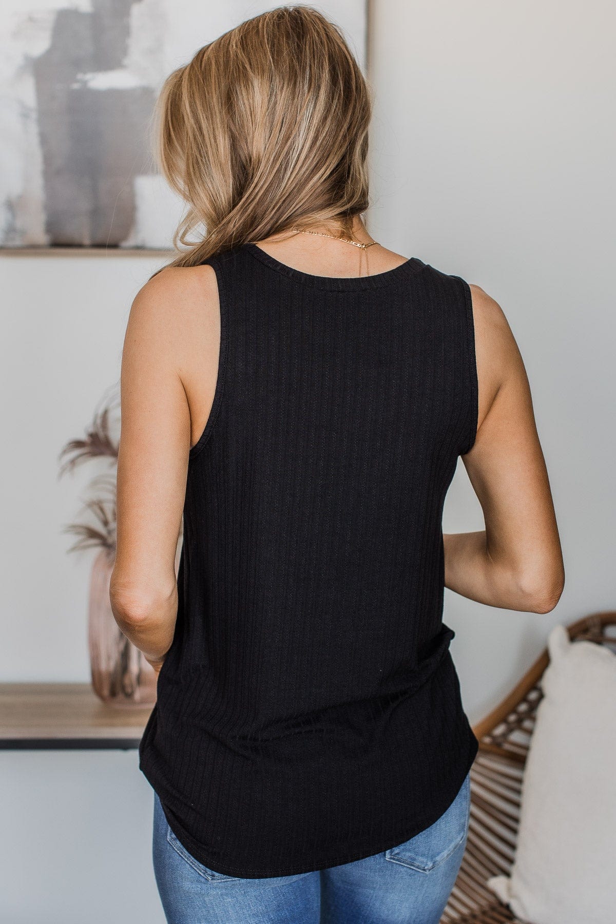 Came To Win V-Neck Tank- Black