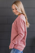 "Hello Spring" Graphic Crew Neck Pullover- Mauve