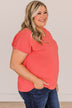 On Your Mind Knit Top- Coral