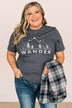 "Wander" Graphic Tee- Heather Navy