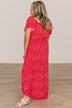 Day In The Sun Hi-Low Maxi Dress- Hot Pink & Red