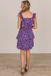 Small Town Romance Floral Dress- Navy & Pink