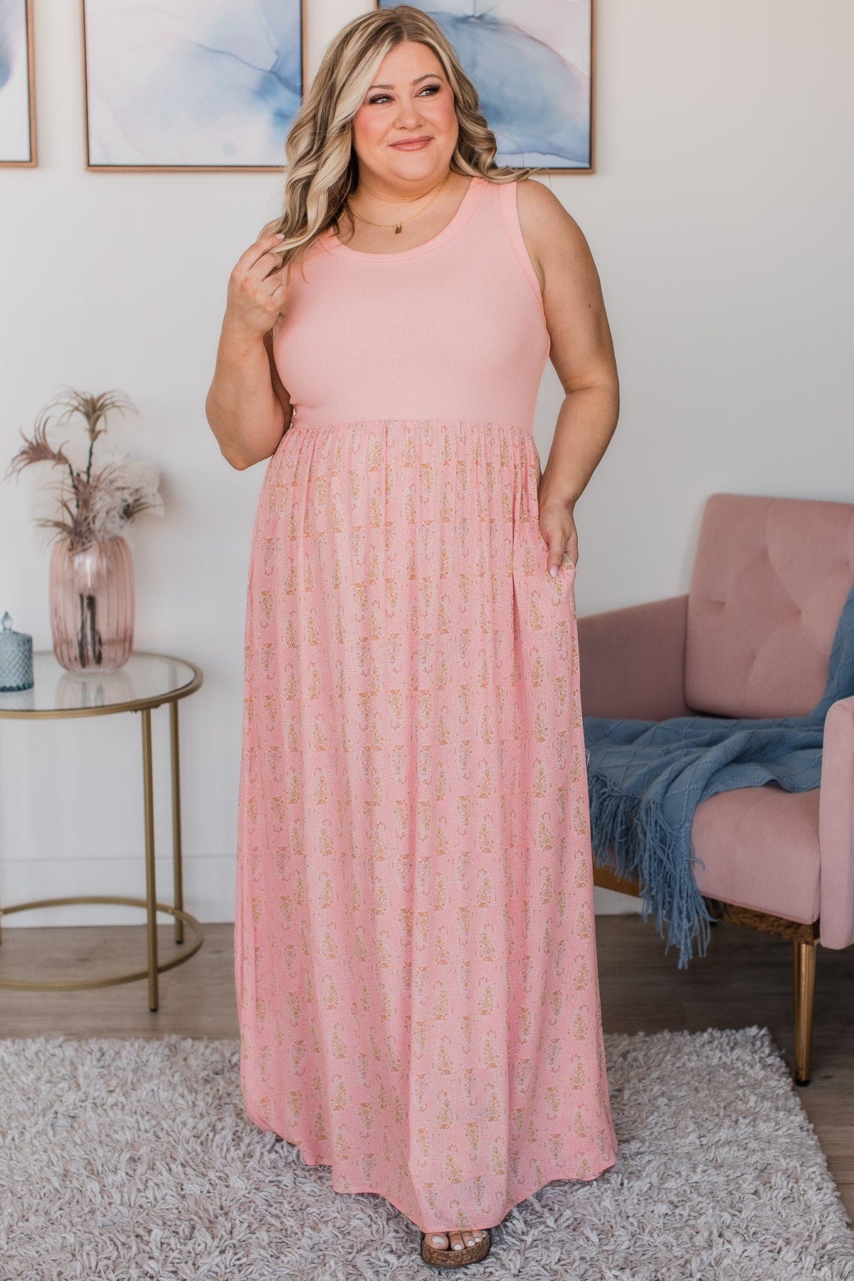 Best Days Ahead Floral Maxi Dress- Pink Best Days Ahead Floral Maxi Dress- Pink