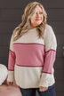 Always There For You Knit Sweater- Ivory & Rose Pink