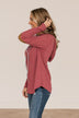 Can't Resist Hooded Knit Top- Berry