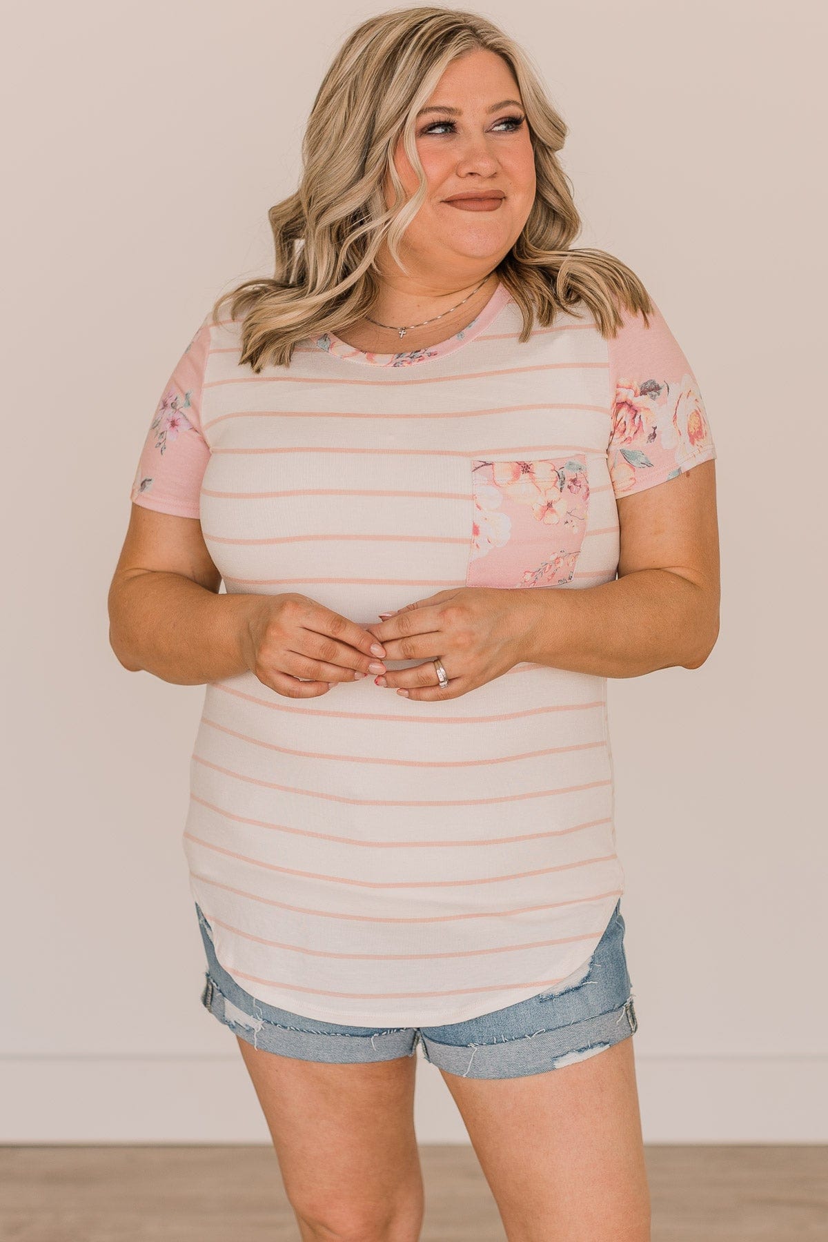 Shaking Things Up Striped Knit Top- Ivory & Blush